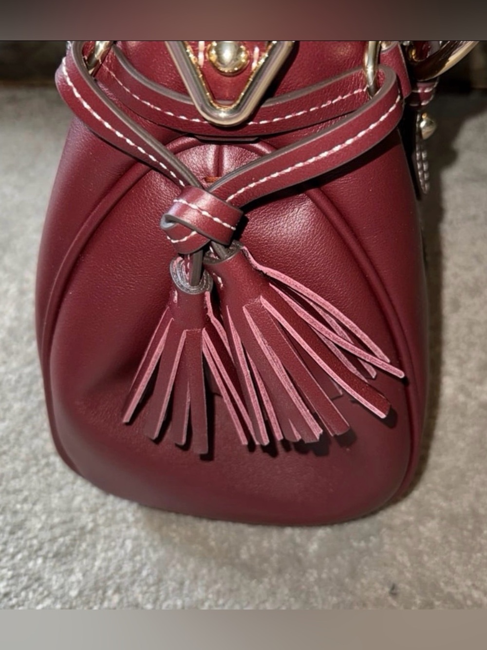 NWT Dooney & Bourke Burgundy Penrose Satchel 30 Limited Edition - Picture 3 of 10